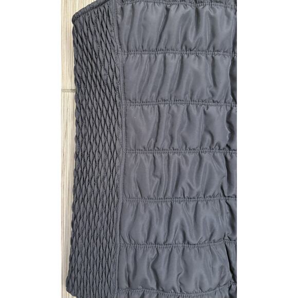 Christopher & Banks High Neck Stretch Full Zip Quilted Striped Vest Navy Small - Picture 5 of 6